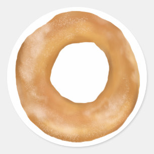 Schattige "BAGEL" Handgeschilderd Ronde Sticker
