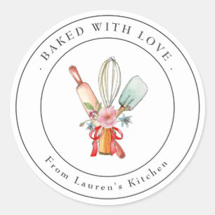 Schattige bakbenodigdheden Bakkerij Ronde Sticker