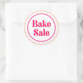 Schattige Bake Sale Roze Geel Ronde Sticker (Tas)