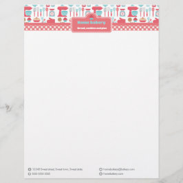 Schattige bakgerei op Red Gingham Briefhoofd