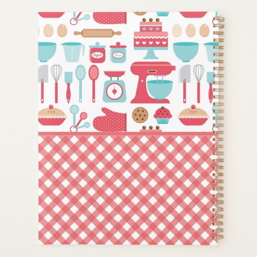 Schattige bakgerei op Red Gingham Planner (Achterkant)