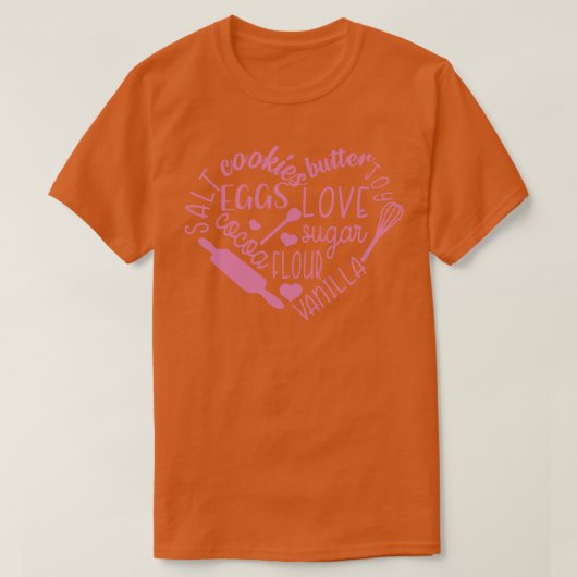 Schattige bakken liefde hart t-shirt (Design voorkant)