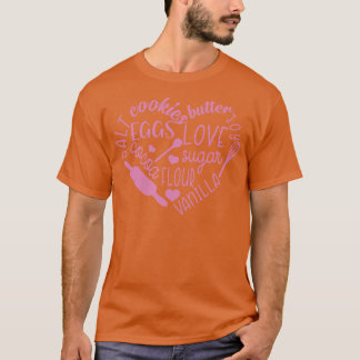 Schattige bakken liefde hart t-shirt