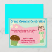 Schattige bakken thema uitnodigen kaart (Voorkant / Achterkant)