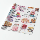 Schattige bakken Waterverf Gebak Aangepaste Quotes Cadeaupapier (Uitgerold)