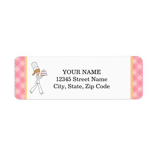 Schattige bakker adreslabel gepersonaliseerd etiket (Voorkant)
