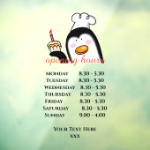 schattige bakkerij openingstijden vensterbank raamsticker (Vel 3)