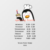 schattige bakkerij openingstijden vensterbank raamsticker (Vel)