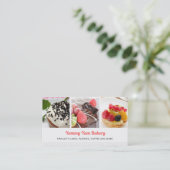 Schattige bakkerij Visitekaartje met 4 foto's (Staand voorkant)