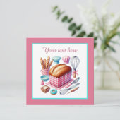 Schattige bakkerijbroodfeest kaart (Staand voorkant)
