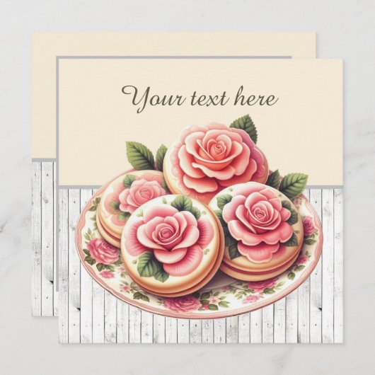 Schattige bakkerijkoekjesfeest kaart (Voorkant / Achterkant)