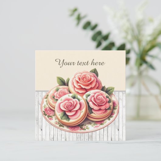 Schattige bakkerijkoekjesfeest kaart (Staand voorkant)