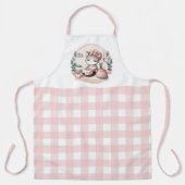 Schattige bakkitten met roze Gingham Pattern Schort (Voorkant)