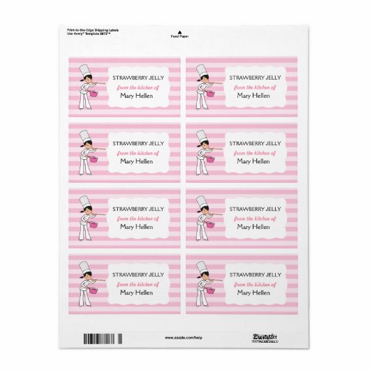 Schattige baklabel voor de keuken etiket (Full Sheet)