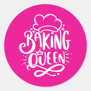 Schattige bakliefhebbers woordkunst ronde sticker