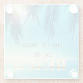 Schattige balkbladeren glazen onderzetter (Achterkant)