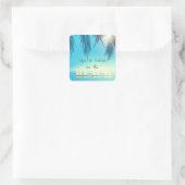 Schattige balkbladeren vierkante sticker (Tas)