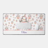 Schattige Ballerina Baby Penguin Roze Bureaumat (Keyboard & Muis)
