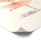 Schattige Ballerina Ballet Dans Aquarel Poster (Hoek)