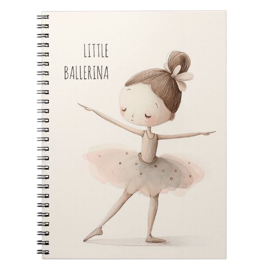 Schattige Ballerina Ballet Kleine Ballerina Waterv Notitieboek (Voorkant)