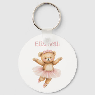 Schattige ballerina beer sleutelhanger