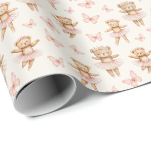 Schattige ballerina beren cadeaupapier