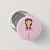 Schattige ballerina cartoon ronde button 3,2 cm (Voorkant /achterkant)