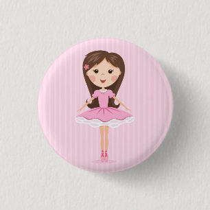 Schattige ballerina cartoon ronde button 3,2 cm