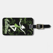 Schattige Ballerina Dancer | DIY-tekst | Lime Gree Bagagelabel (Voorkant horizontaal)