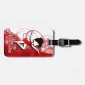 Schattige Ballerina Dancer | DIY-tekst | Rood Bagagelabel (Voorkant horizontaal)