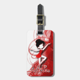 Schattige Ballerina Dancer | DIY-tekst | Rood Bagagelabel