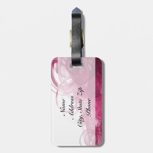 Schattige Ballerina Dancer | DIY-tekst | Roze Bagagelabel (Achterkant verticaal)