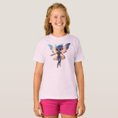 Schattige Ballerina Dansende Robot Pixie T-shirt (Voorkant volledig)