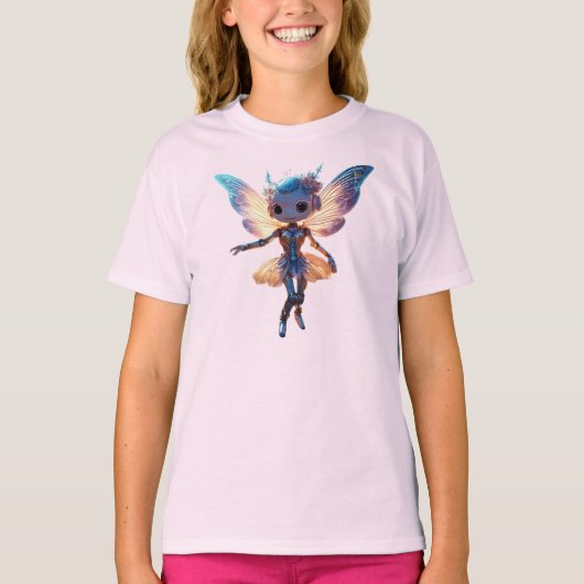Schattige Ballerina Dansende Robot Pixie T-shirt (Voorkant)