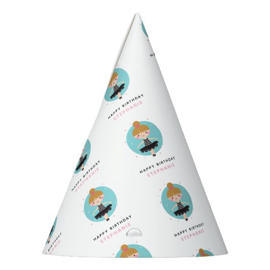 Schattige Ballerina in Zwart Jurk Kids Verjaardag Feesthoedjes (Links)