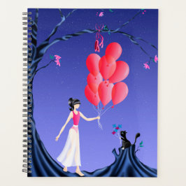 Schattige Ballerina & Kat Nachtelijke Lucht Planner