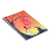 Schattige Ballerina & Kat Zonsondergang Notitieboek (Rechterzijde)