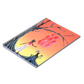 Schattige Ballerina & Kat Zonsondergang Notitieboek (Linkerzijde)