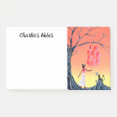 Schattige Ballerina & Kat Zonsondergang Post-it® Notes (Voorkant)