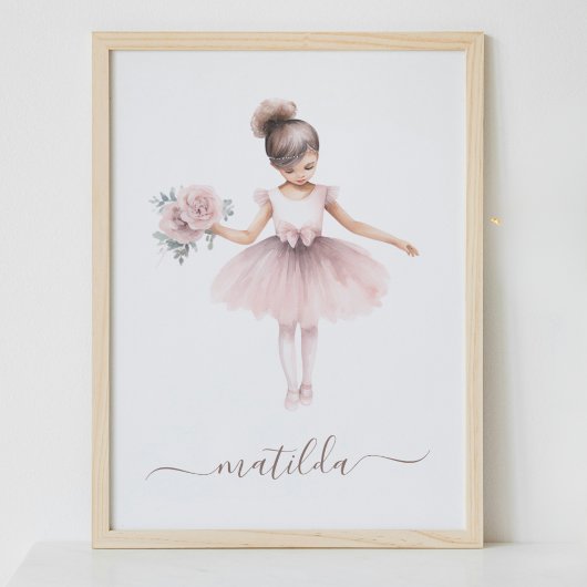 Schattige Ballerina Kind Slaapkamer Decor Waterver Poster