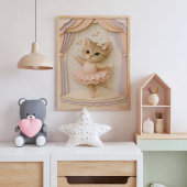 Schattige Ballerina Kitten Wall Art Poster