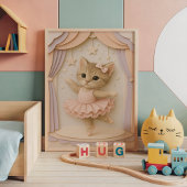 Schattige Ballerina Kitten Wall Art Poster