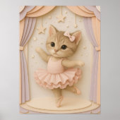 Schattige Ballerina Kitten Wall Art Poster (Voorkant)