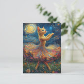 Schattige Ballerina Kitty Briefkaart (Staand voorkant)