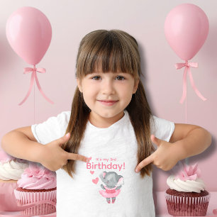 Schattige Ballerina Olifant Het is mijn verjaardag Kinder Shirts