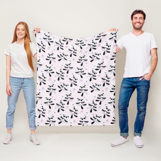 Schattige Ballerina Panda Beren Dier Dans Fleece Deken (In situ)