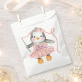 Schattige Ballerina Penguin Roze 1e Verjaardagsfee Bedankzakje (Geknipt)