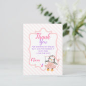 Schattige Ballerina Penguin Verjaardag Dank u Briefkaart (Staand voorkant)