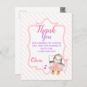 Schattige Ballerina Penguin Verjaardag Dank u Briefkaart (Voorkant / Achterkant)