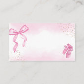 Schattige Ballerina Shoes Bow Diaper Raffle Baby s Informatiekaartje (Achterkant)
